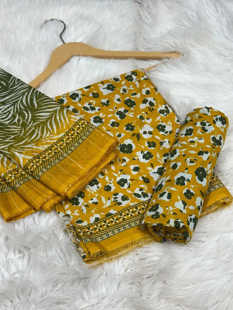 3 Piece Unstitched Printed Lawn Suit - Bin Saeed