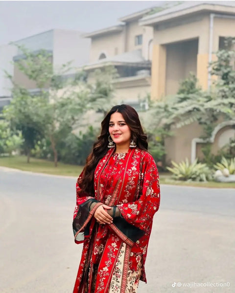 3 Piece Unstitched Printed Lawn Suit - Bin Saeed