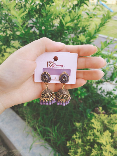 Classic Jhumka Earrings | Oxidized Traditional Jhumki Jewellery