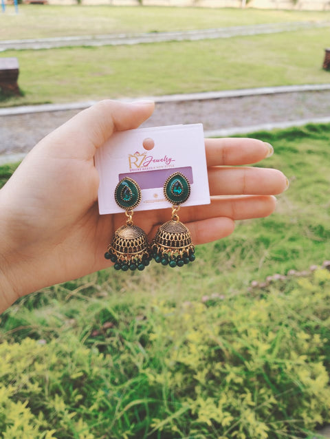 Classic Jhumka Earrings | Oxidized Traditional Jhumki Jewellery