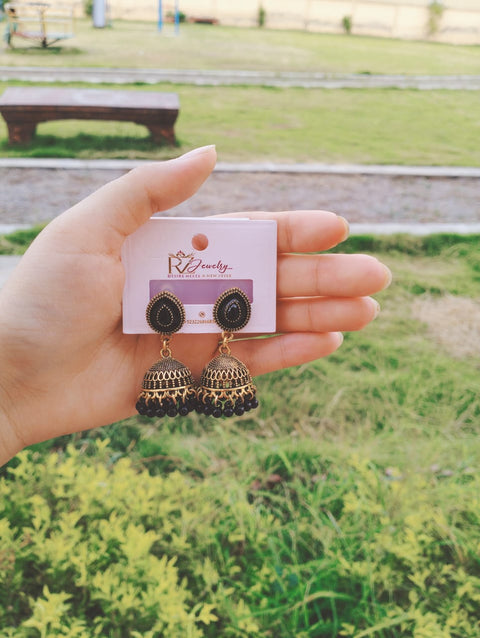 Classic Jhumka Earrings | Oxidized Traditional Jhumki Jewellery