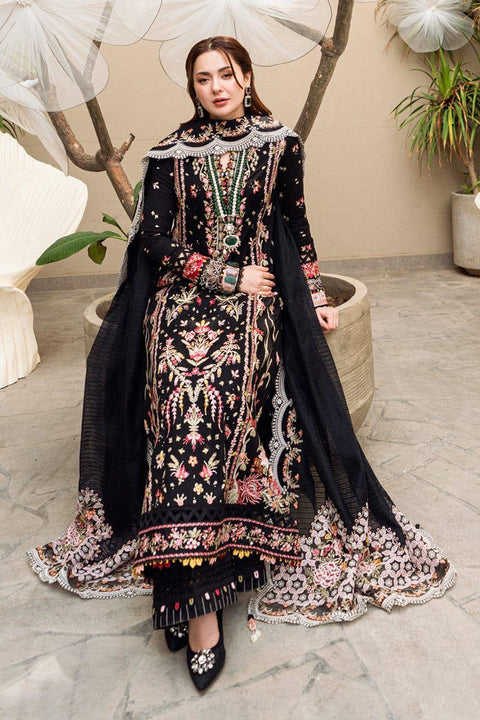 3 Piece Unstitched Embroidered Lawn Suit With Patches - Qalamkar