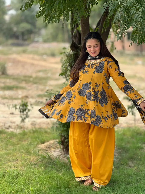 3 Piece Unstitched Printed Lawn Suit - Bin Saeed